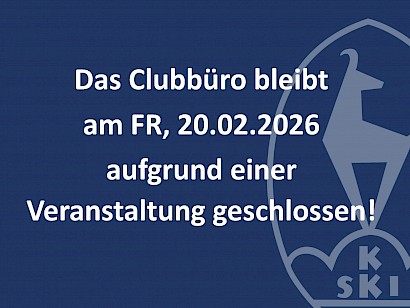Clubbüro geschlossen Clubbüro geschlossen